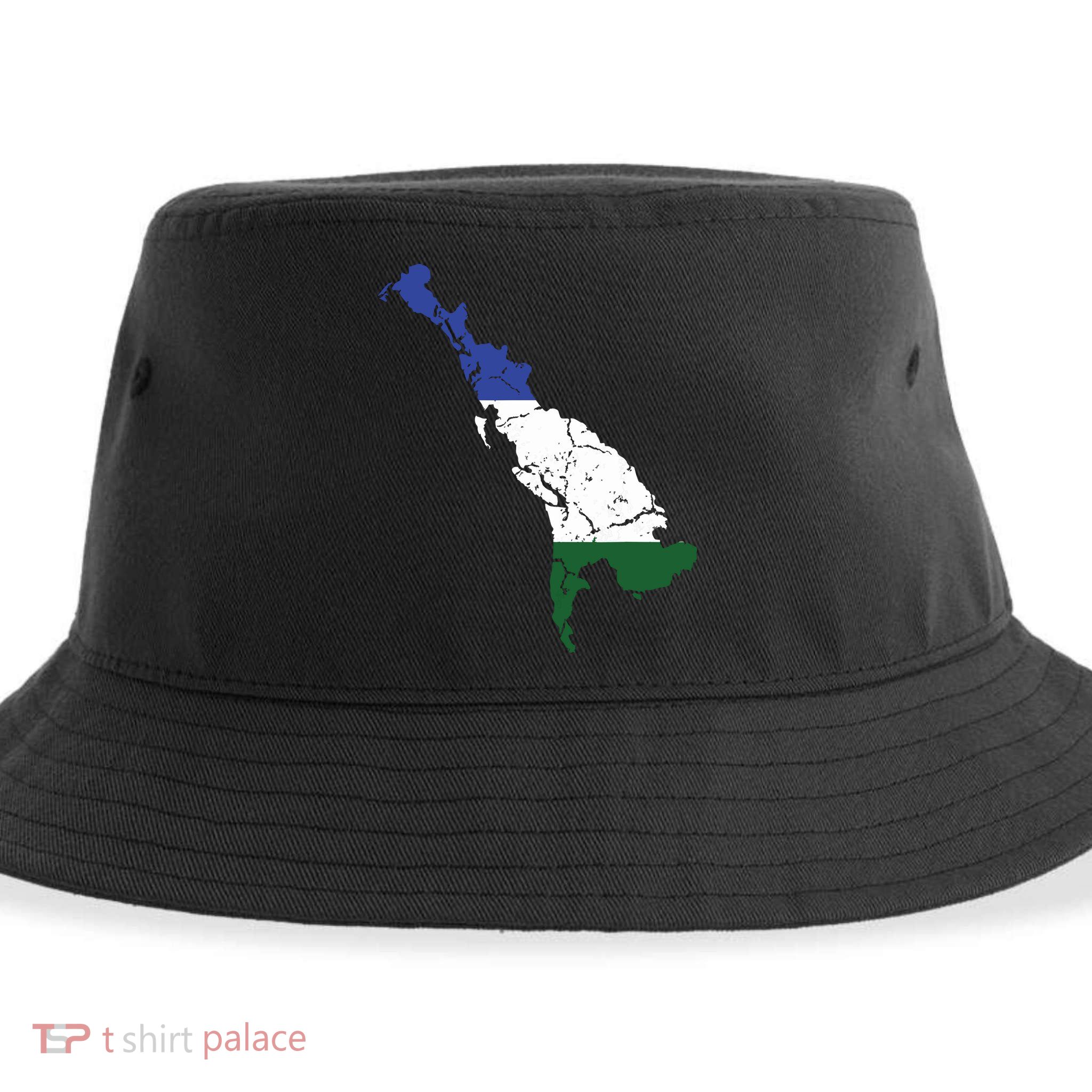 Cascadia Bioregion Map Flag Independence Distressed Sustainable Bucket Hat