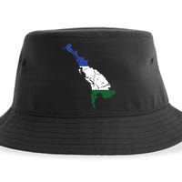 Cascadia Bioregion Map Flag Independence Distressed Sustainable Bucket Hat