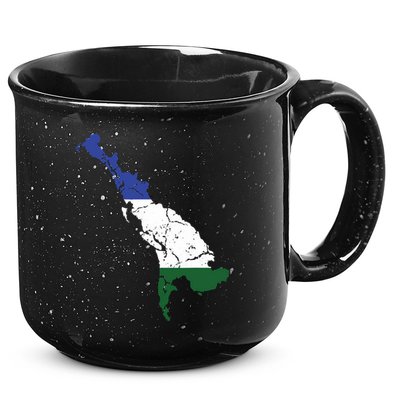 Cascadia Bioregion Map Flag Independence Distressed 15oz Campfire Ceramic Mug