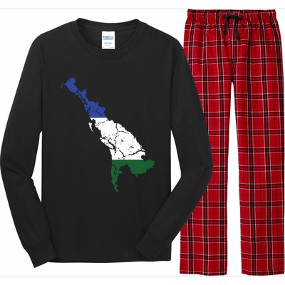 Cascadia Bioregion Map Flag Independence Distressed Long Sleeve Pajama Set