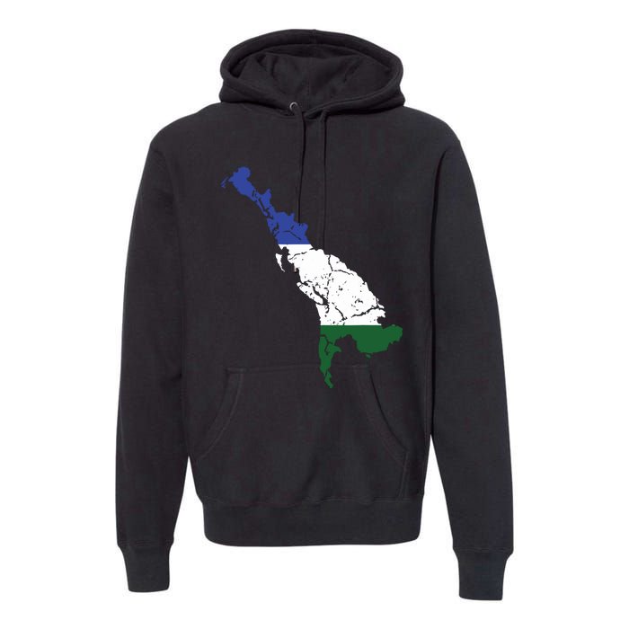 Cascadia Bioregion Map Flag Independence Distressed Premium Hoodie