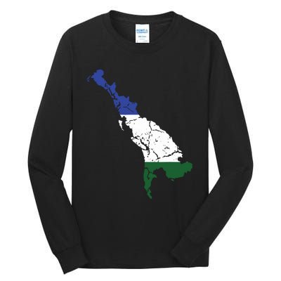 Cascadia Bioregion Map Flag Independence Distressed Tall Long Sleeve T-Shirt