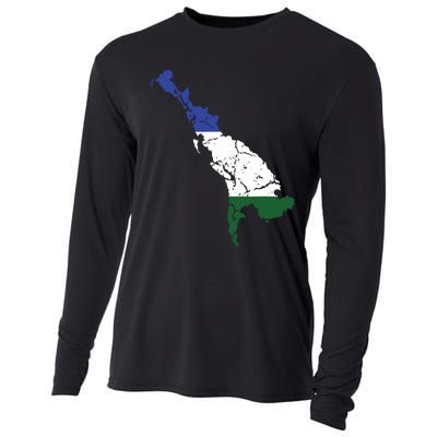 Cascadia Bioregion Map Flag Independence Distressed Cooling Performance Long Sleeve Crew