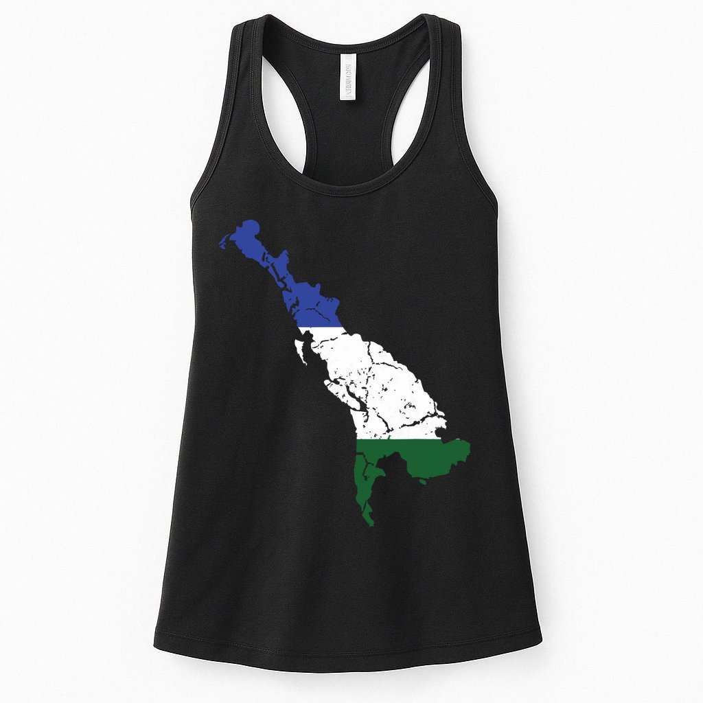 Cascadia Bioregion Map Flag Independence Distressed Womens Tank Top