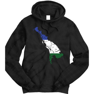 Cascadia Bioregion Map Flag Independence Distressed Tie Dye Hoodie