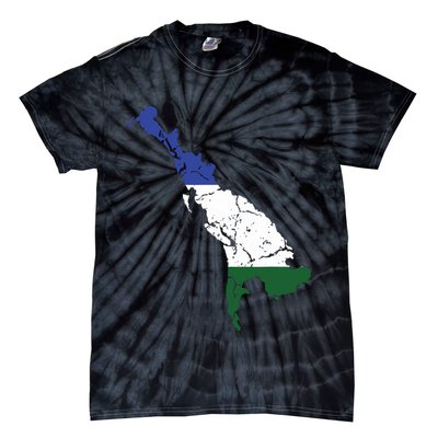 Cascadia Bioregion Map Flag Independence Distressed Tie-Dye T-Shirt