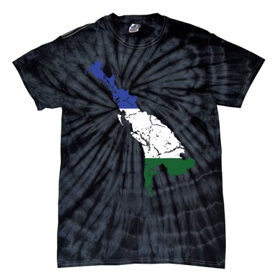 Cascadia Bioregion Map Flag Independence Distressed Tie-Dye T-Shirt