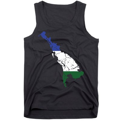 Cascadia Bioregion Map Flag Independence Distressed Tank Top