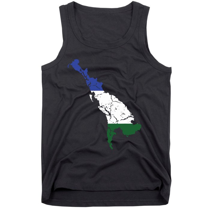 Cascadia Bioregion Map Flag Independence Distressed Tank Top