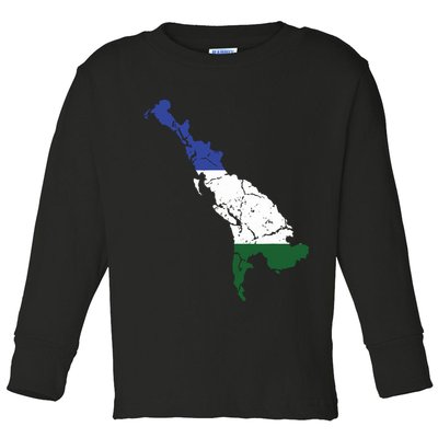 Cascadia Bioregion Map Flag Independence Distressed Toddler Long Sleeve Shirt