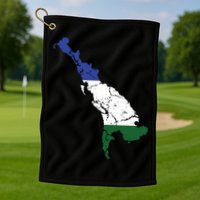 Cascadia Bioregion Map Flag Independence Distressed Golf Towel