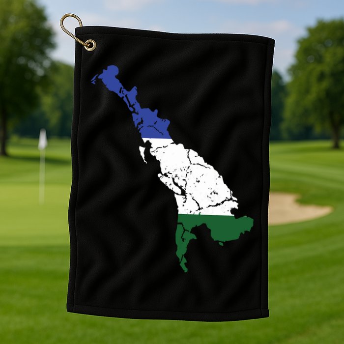 Cascadia Bioregion Map Flag Independence Distressed Golf Towel
