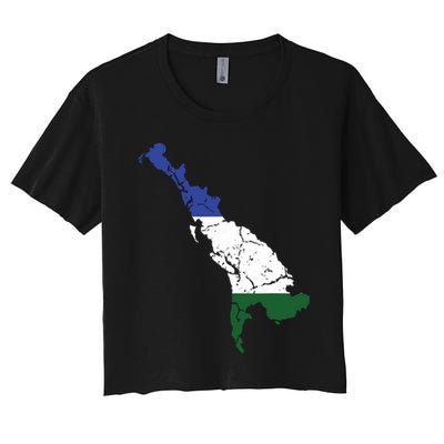 Cascadia Bioregion Map Flag Independence Distressed Crop Top