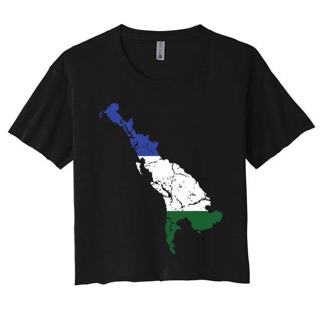 Cascadia Bioregion Map Flag Independence Distressed Crop Top