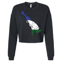 Cascadia Bioregion Map Flag Independence Distressed Cropped Pullover Crew