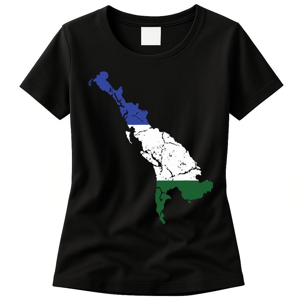 Cascadia Bioregion Map Flag Independence Distressed Womens T-Shirt
