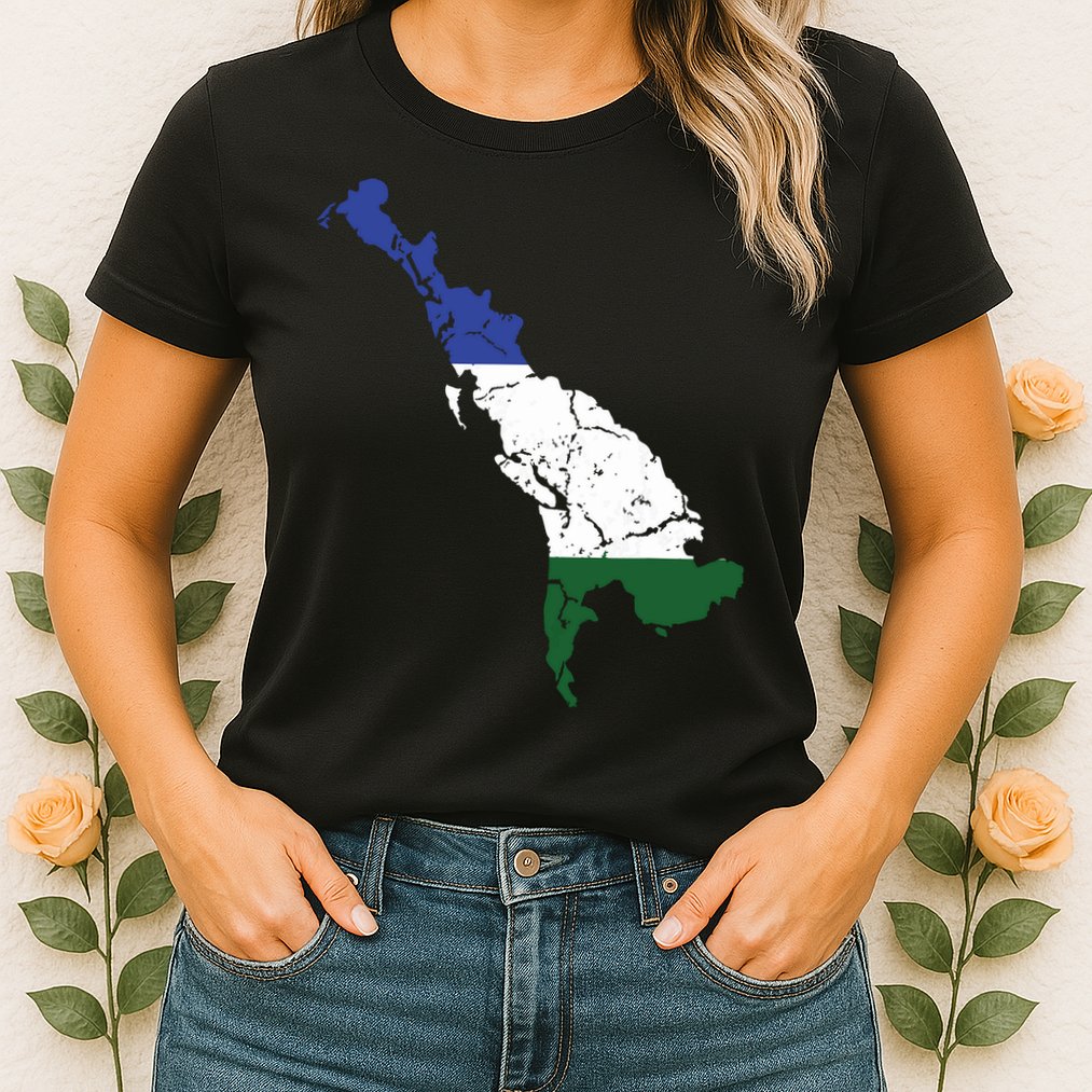 Cascadia Bioregion Map Flag Independence Distressed Womens T-Shirt