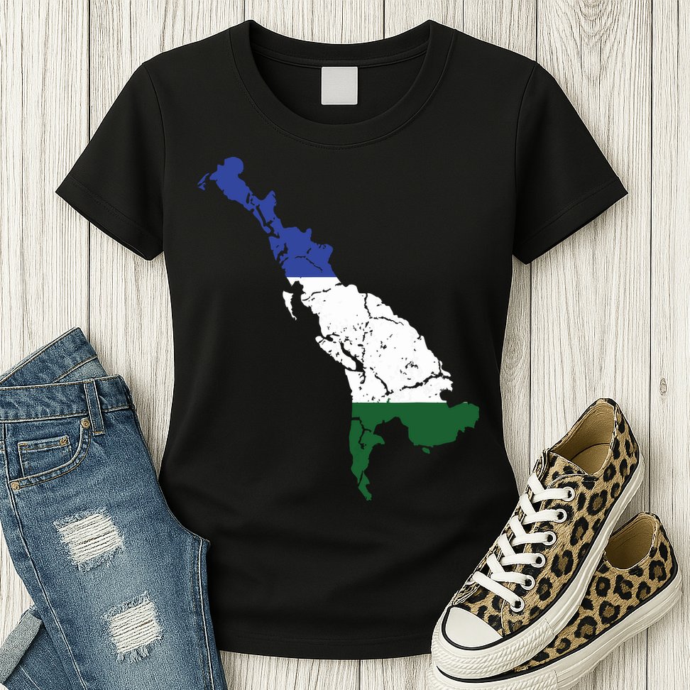 Cascadia Bioregion Map Flag Independence Distressed Womens T-Shirt