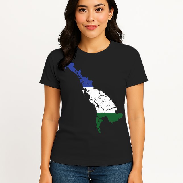 Cascadia Bioregion Map Flag Independence Distressed Womens T-Shirt