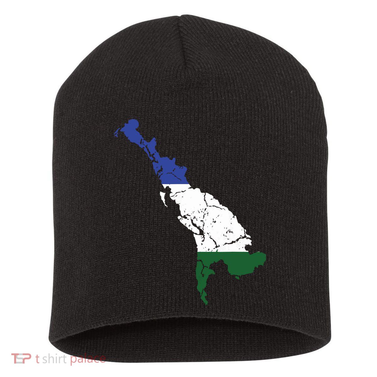 Cascadia Bioregion Map Flag Independence Distressed Short Acrylic Beanie