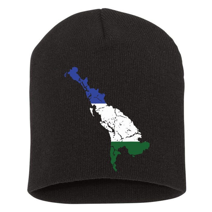 Cascadia Bioregion Map Flag Independence Distressed Short Acrylic Beanie