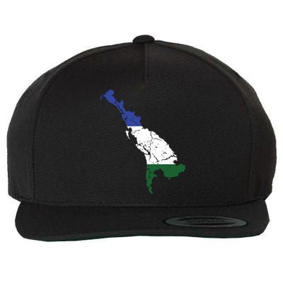 Cascadia Bioregion Map Flag Independence Distressed Wool Snapback Cap