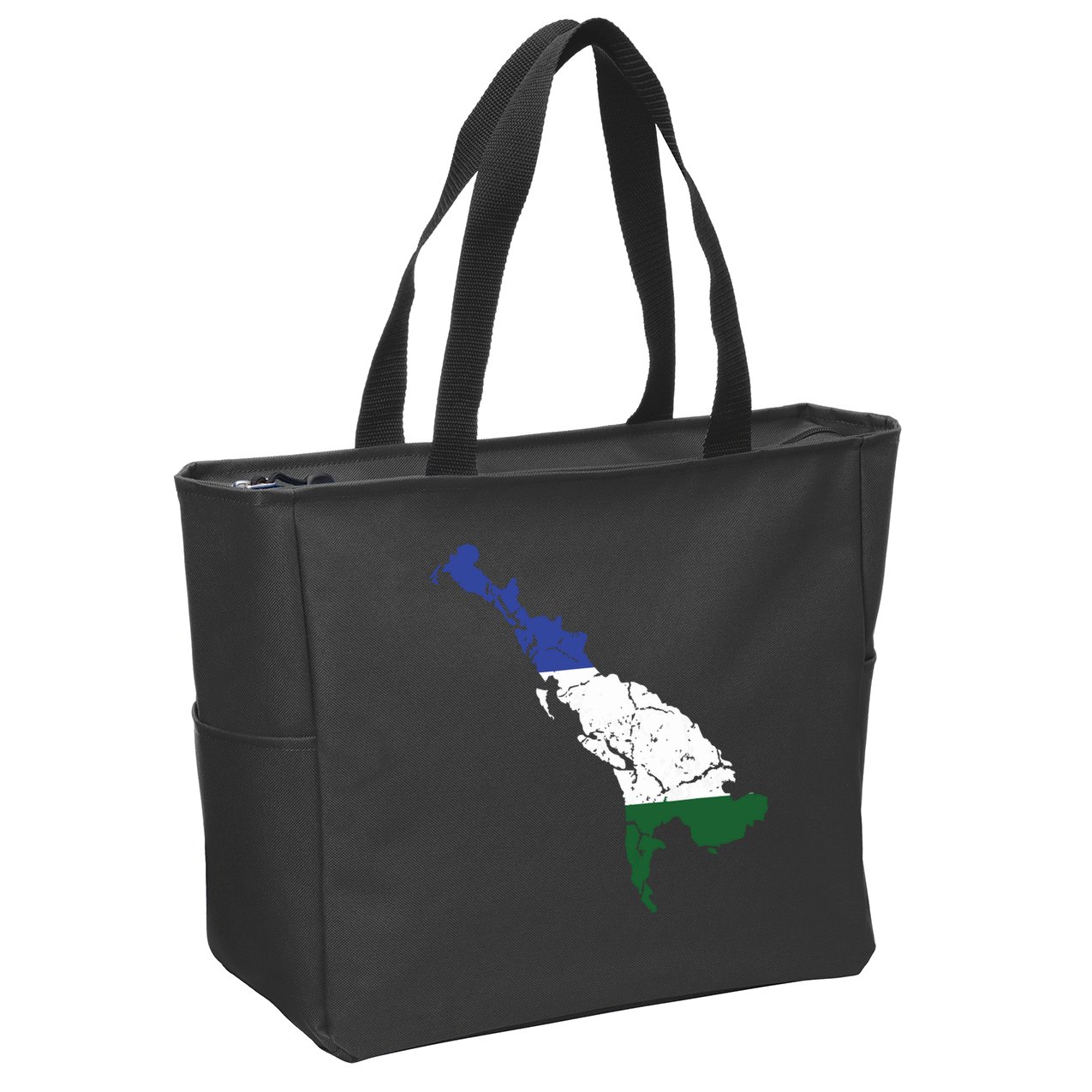 Cascadia Bioregion Map Flag Independence Distressed Zip Tote Bag