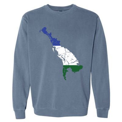 Cascadia Bioregion Map Flag Independence Distressed Garment-Dyed Sweatshirt