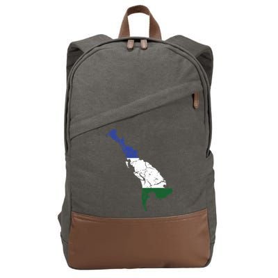 Cascadia Bioregion Map Flag Independence Distressed Cotton Canvas Backpack