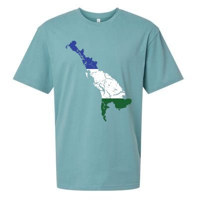 Cascadia Bioregion Map Flag Independence Distressed Sueded Cloud Jersey T-Shirt