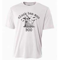 Cluck Baa Moo Boo Halloween Highland Cow Ghost Ghost Cow Cooling Performance Crew T-Shirt