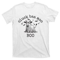 Cluck Baa Moo Boo Halloween Highland Cow Ghost Ghost Cow T-Shirt