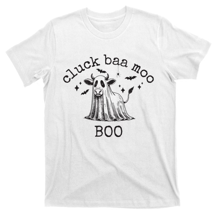 Cluck Baa Moo Boo Halloween Highland Cow Ghost Ghost Cow T-Shirt