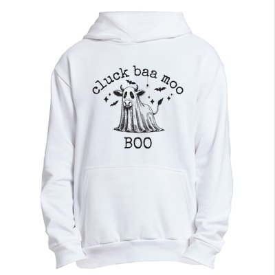 Cluck Baa Moo Boo Halloween Highland Cow Ghost Ghost Cow Urban Pullover Hoodie