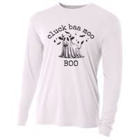 Cluck Baa Moo Boo Halloween Highland Cow Ghost Ghost Cow Cooling Performance Long Sleeve Crew