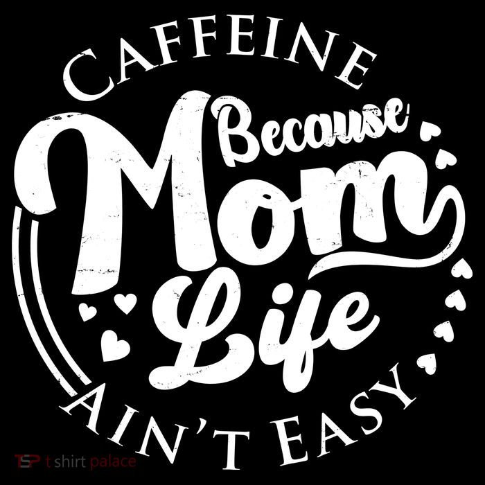 Caffeine Because Mom Life Ain't Easy Drawstring Bag