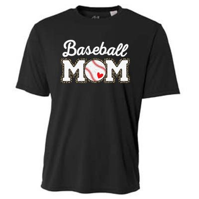 Cute Baseball Mom Leopard Print Mothers Day Cooling Performance Crew T-Shirt