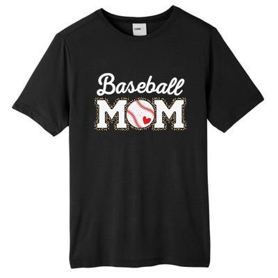 Cute Baseball Mom Leopard Print Mothers Day Tall Fusion ChromaSoft Performance T-Shirt