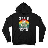 Crochet Because Murder Is Wrong Retro Vintage Cat Tall Hoodie