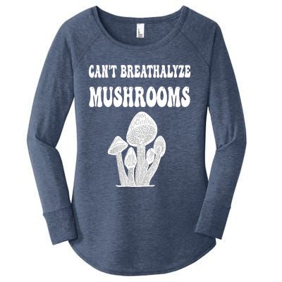 Can't Breathalyze Mushrooms Funny Mushrooms Quote Women's Perfect Tri Tunic Long Sleeve Shirt