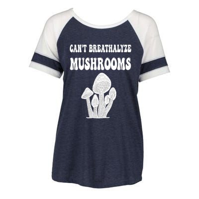 Can't Breathalyze Mushrooms Funny Mushrooms Quote Enza Ladies Jersey Colorblock Tee