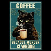 Coffee Because Murder Is Wrong Drawstring Bag