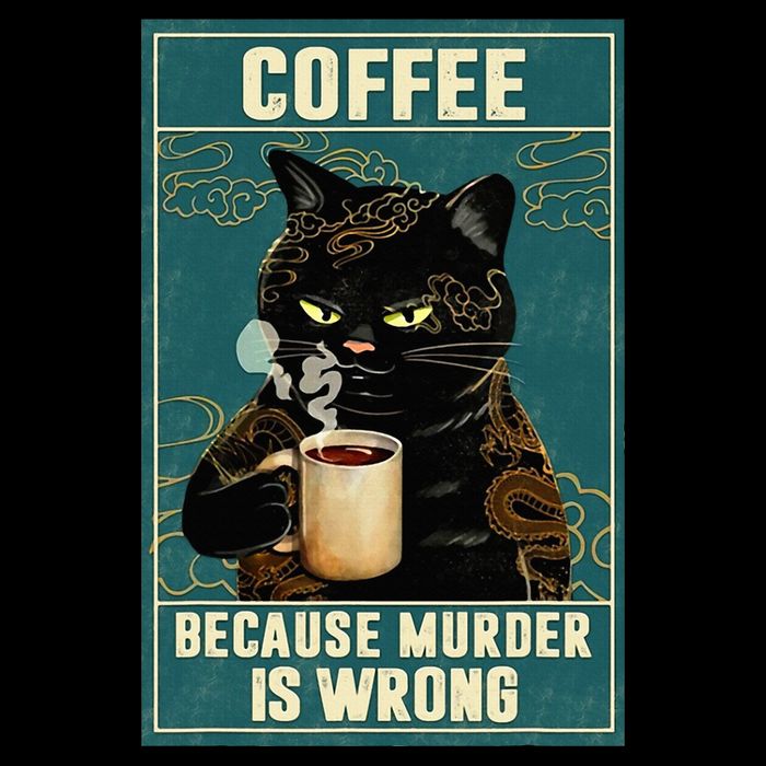 Coffee Because Murder Is Wrong Drawstring Bag