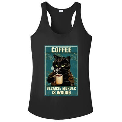 Coffee Because Murder Is Wrong Ladies PosiCharge Competitor Racerback Tank