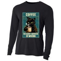 Coffee Because Murder Is Wrong Cooling Performance Long Sleeve Crew