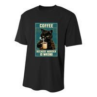 Coffee Because Murder Is Wrong Youth Performance Sprint T-Shirt