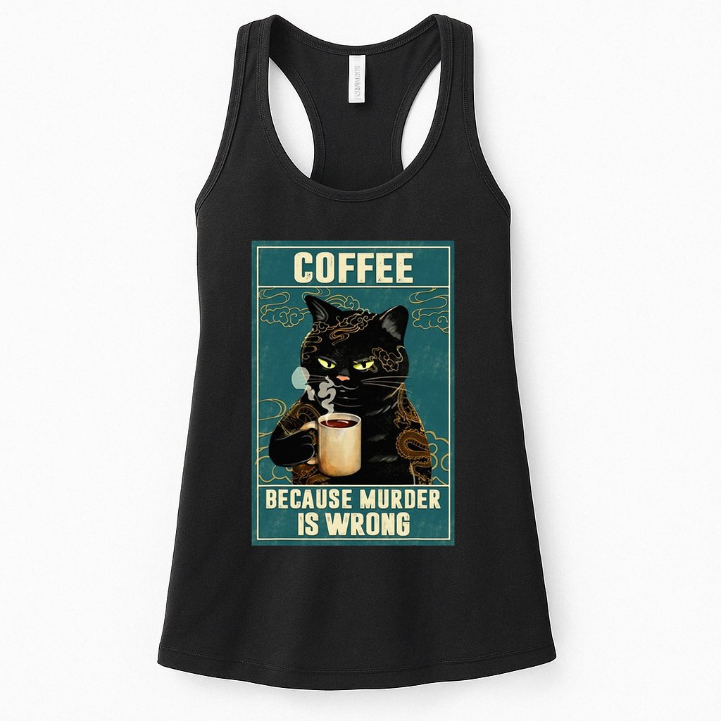 Coffee Because Murder Is Wrong Womens Tank Top