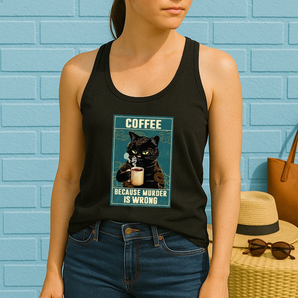 Coffee Because Murder Is Wrong Womens Tank Top