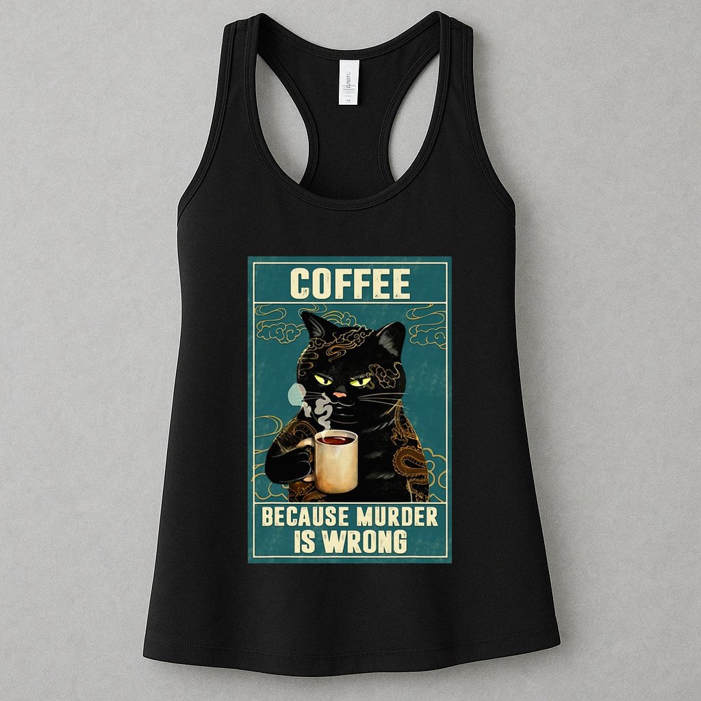 Coffee Because Murder Is Wrong Womens Tank Top