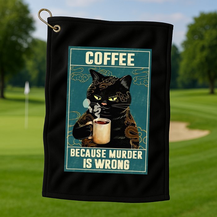 Coffee Because Murder Is Wrong Golf Towel